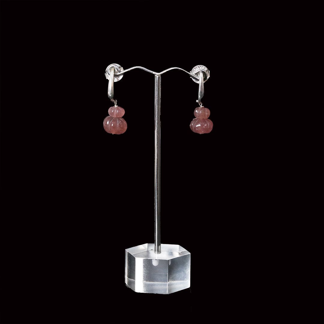 Faceted stone Earrings - Wine